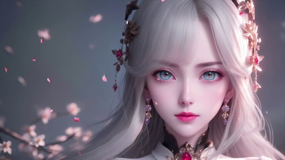 高冷气质古风白发女神