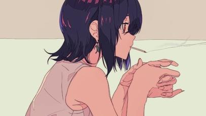 抽烟的女孩