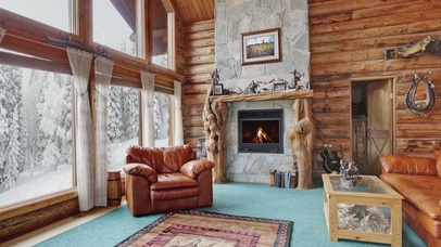 雪天木屋客厅