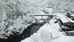 日本白川乡雪景
