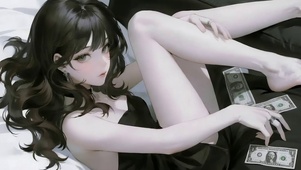 气质黑裙长发美女