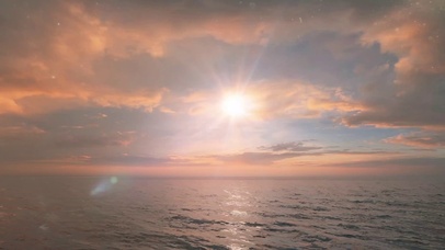 唯美大海落日余晖