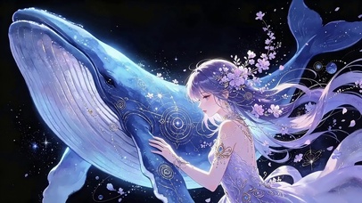 星空蓝鲸花仙少女
