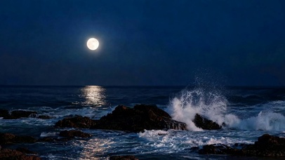 夜景星空海水