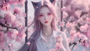 唯美樱花狐耳少女