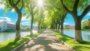 阳光林间小道
