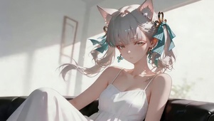 可爱吊带裙女孩