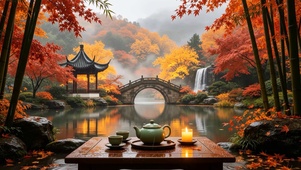 国风山水湖畔