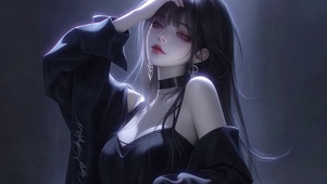 暗紫酷飒二次元美少女