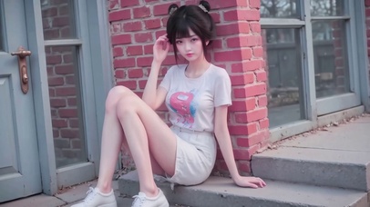 清纯可爱国漫女神剑来稚圭现代装