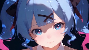 蓝发兔女郎