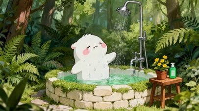 沐浴的小白