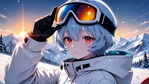 雪山滑雪少女凌波丽
