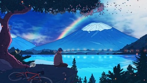 雪山彩虹