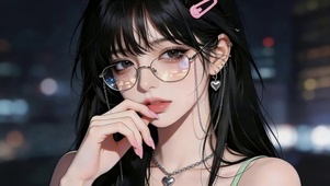 可爱清纯眼镜女孩