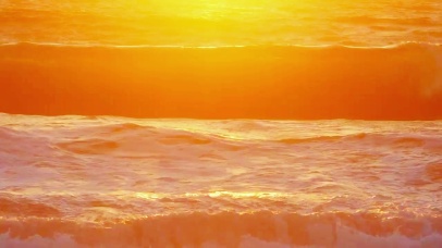 唯美夕阳海浪4K