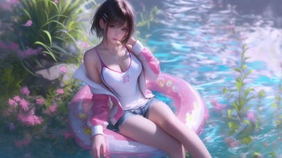 可爱短发女孩桐谷