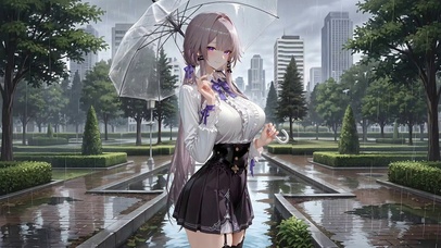 雨中动态少女