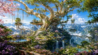 天空花树仙境