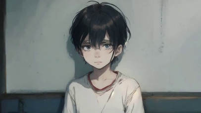 可怜可爱的小男孩