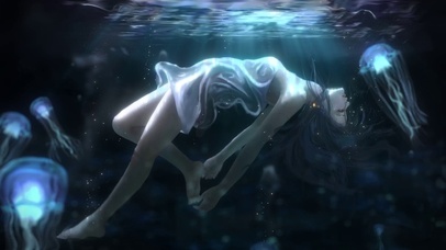 海中飘浮的少女