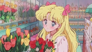 捧花动漫插画女孩