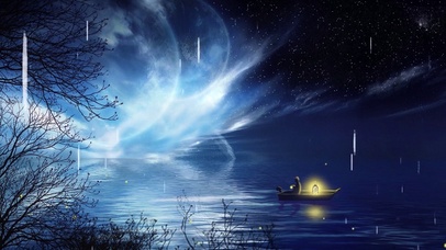 雨夜星河孤舟