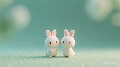 可爱小萌兔护眼简约壁纸