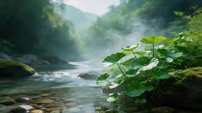 河流边的铜钱草