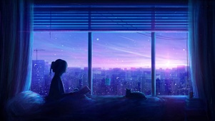日落时的雪