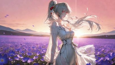 黄昏花海绯雪