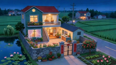 藏在田野里的家