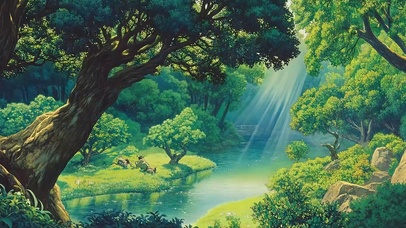 护眼绿景树木阳光