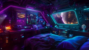 科技霓虹太空船舱