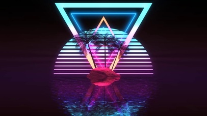 电音霓虹岛 科幻动态壁纸 动态壁纸下载 元气壁纸