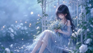 拿花的小女孩