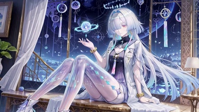 梦幻银发二次元美少女莫宁