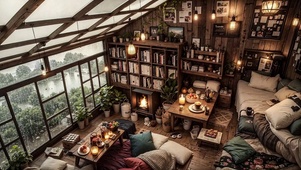 【雨景】温暖的顶层玻璃房