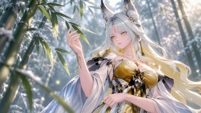 雪地竹林狐耳少女-心月狐