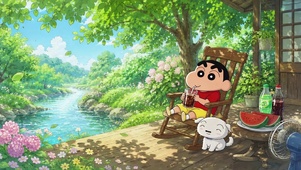 蜡笔小新惬意夏日悠闲日常