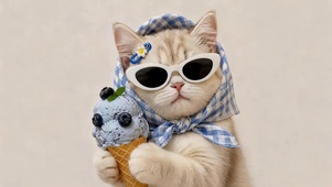 可爱冰淇淋猫咪