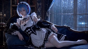 雨夜蓝发女仆