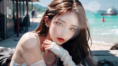 海滨美女