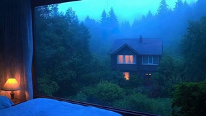雨天树木
