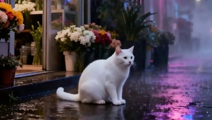雨天猫咪带鱼屏