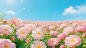蓝天下鲜花