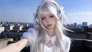 清纯银发甜美系女孩