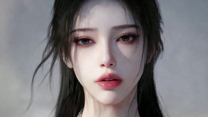 清冷氛围感黑发女神