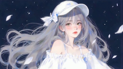 戴帽子的美少女