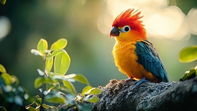 森林中的多彩小鸟